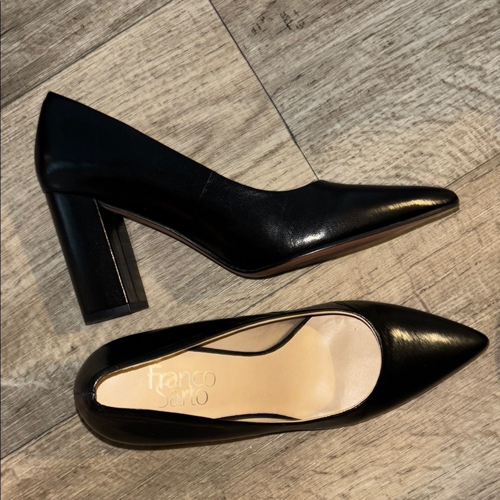 Franco Sarto Black Leather Women's Pumps